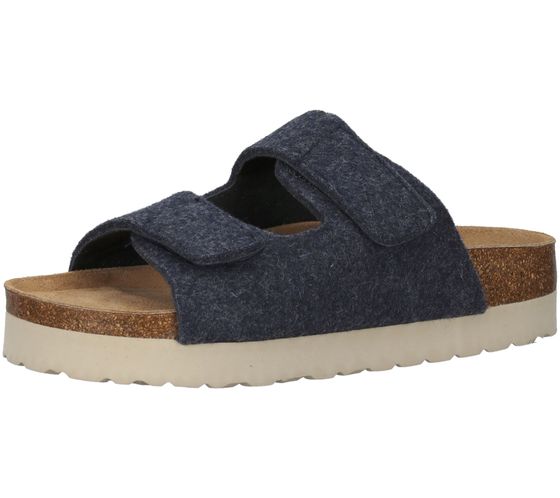 SHEPHERD June women's felt sandals with Velcro straps, platform sandals Made in Spain 51-22042 070 Navy