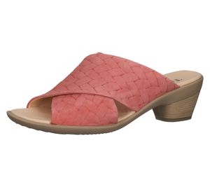 Think! Women's mules, real leather sandals, slippers in a braided look, slip-on shoes 3-000594-5000 pink