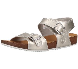 Timberland Castle Island Backstrap Kinder-Sandale für Mädchen Sandalette TB 0A4341 040 Silber