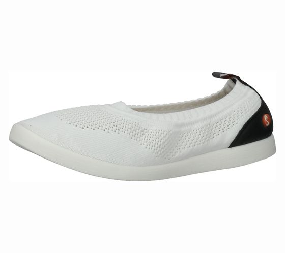 softinos ballerine de loisirs pour femme, chaussures basiques simples, chaussures à enfiler LALI694SOF blanc/noir