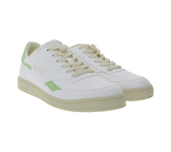 SAYE Modelo 89 Damen Sneaker vegane Low-Top Schuhe mit Logo-Details M89-06-VGREEN Weiß/Hellgrün