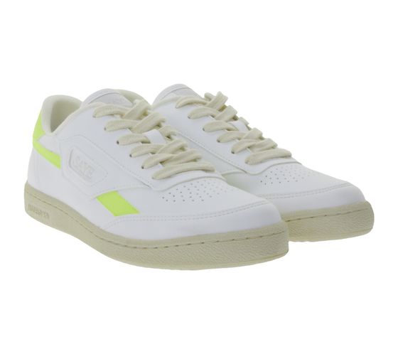 SAYE Modelo 89 sneakers da donna, scarpe basse vegane con dettagli logo M89-06 bianco/giallo