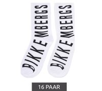 16 paires de chaussettes en coton pour hommes BIKKEMBERGS avec petite inscription de la marque dans un pack économique, bas, chaussettes baskets, blanc/noir/rouge 16 paires de chaussettes en coton pour hommes BIKKEMBERGS avec petite inscription de la marque dans un pack économique, bas, chaussettes baskets, blanc/noir/rouge