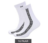 16 paires de chaussettes en coton pour hommes BIKKEMBERGS avec petite inscription de la marque dans un pack économique, bas, chaussettes baskets, blanc/noir/rouge 16 paires de chaussettes en coton pour hommes BIKKEMBERGS avec petite inscription de la marque dans un pack économique, bas, chaussettes baskets, blanc/noir/rouge