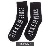 16 paires de chaussettes en coton pour hommes BIKKEMBERGS avec petite inscription de la marque dans un pack économique, bas, chaussettes baskets, blanc/noir/rouge 16 paires de chaussettes en coton pour hommes BIKKEMBERGS avec petite inscription de la marque dans un pack économique, bas, chaussettes baskets, blanc/noir/rouge