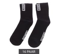 16 paires de chaussettes en coton pour hommes BIKKEMBERGS avec petite inscription de la marque dans un pack économique, bas, chaussettes baskets, blanc/noir/rouge 16 paires de chaussettes en coton pour hommes BIKKEMBERGS avec petite inscription de la marque dans un pack économique, bas, chaussettes baskets, blanc/noir/rouge