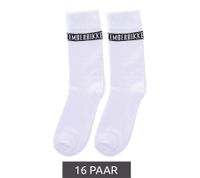 16 paires de chaussettes en coton pour hommes BIKKEMBERGS avec petite inscription de la marque dans un pack économique, bas, chaussettes baskets, blanc/noir/rouge 16 paires de chaussettes en coton pour hommes BIKKEMBERGS avec petite inscription de la marque dans un pack économique, bas, chaussettes baskets, blanc/noir/rouge