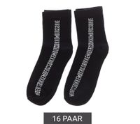 16 paires de chaussettes en coton pour hommes BIKKEMBERGS avec petite inscription de la marque dans un pack économique, bas, chaussettes baskets, blanc/noir/rouge 16 paires de chaussettes en coton pour hommes BIKKEMBERGS avec petite inscription de la marque dans un pack économique, bas, chaussettes baskets, blanc/noir/rouge