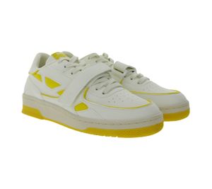 SAYE Modelo 92 baskets basses pour femmes chaussures végétaliennes avec détails logo M92-01 blanc/jaune