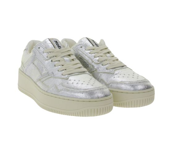 MoEa GEN1 Pineapple Damen glänzende Sneaker nachhaltige Schnür-Schuhe Vegan MOEA-BASGN1-19 Silber