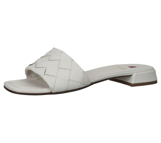 Högl women's mules with straps in braided design, genuine leather sandals 3-10 1520 1200 white