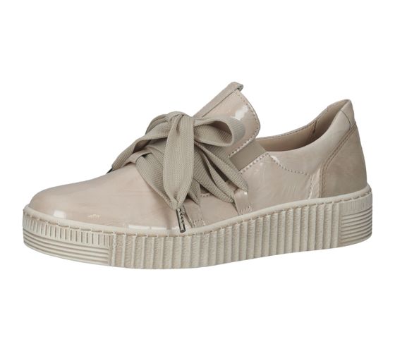 GABOR Damen Lackleder-Schuhe mit Wechsel-Fußbett modische Low-Top Sneaker 83.333.01 Beige