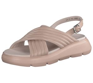 paul green Damen Echtleder-Sandale mit Super-Soft-Decksohle Sommer-Sandaletten 7981-01 Beige