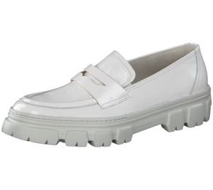 paul green women's loafers, sustainable genuine leather slip-on shoes with super-soft 2920-03 white