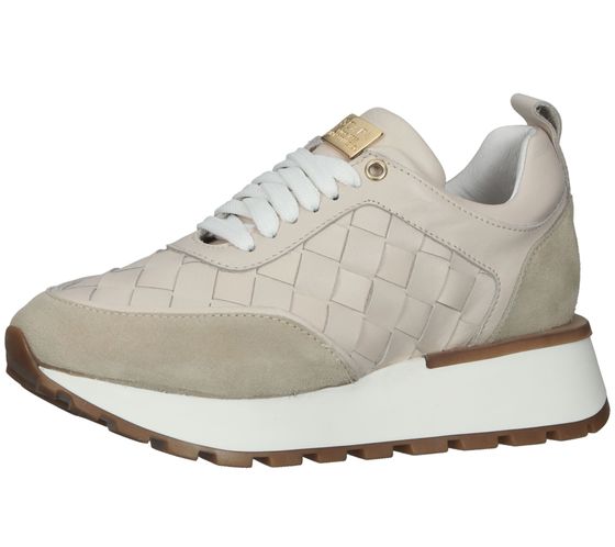 SCAPA Damen Retro-Sneaker in Flechtoptik Echtleder-Schuhe 1099460 Beige/Alt-Rosa