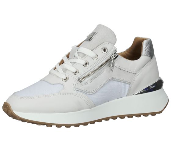 SCAPA sneakers da donna, scarpe eleganti in vera pelle made in Portugal con inserti in rete 1099427 10/5969 100 bianco/grigio