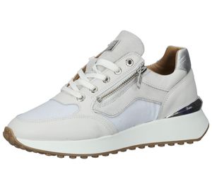 Baskets femme SCAPA, chaussures élégantes en cuir véritable fabriquées au Portugal avec empiècements en mesh 1099427 10/5969 100 blanc/gris