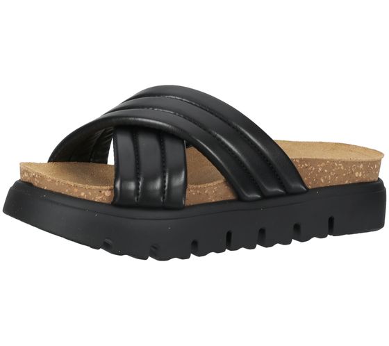 Chanclas de mujer LAZAMANI con tiras cruzadas acolchadas sandalias de piel auténtica 31.220 negro