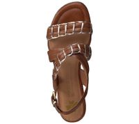 MARCO TOZZI sandales à talons compensés pour femme sandales matelassées avec empiècements en cuir aspect platine 2-88705-28 392 marron