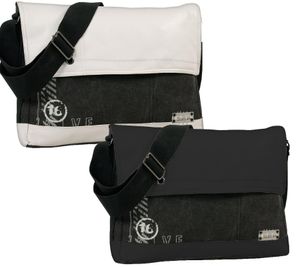 DANIEL RAY SIXTEEN bolso bandolera para portátil de hasta 15 pulgadas (36 x 29 x 10 cm) 42.5848 Negro o blanco