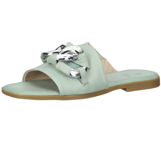 ILC Livia mules pour femmes chaussons en cuir véritable avec coupe asymétrique C45-3786 -05 vert