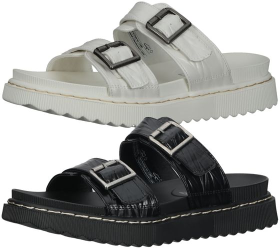 Dockers by Gerli women's mules in a crinkled look with double straps 50SK204 in white or black