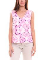 2er Sparpack ONLY ONLALMA Damen Sommer-Top im Batik Look ärmelloses Freizeit-Shirt mit tiefem Ausschnitt 92042750 Rosa/Lila/Weiß