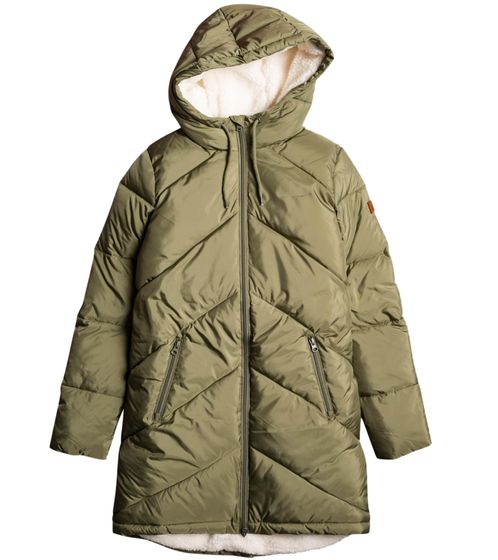 Roxy Storm Warning Women's Snow Jacket with Drawstring Lined Winter Jacket ERJJK03453 TPC0 Green