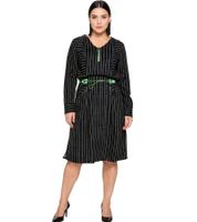 sheego abito estivo da donna, abito al ginocchio con tasche laterali, taglie grandi, manica lunga 89135290 nero