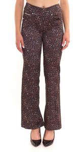 FREDDY ORA Pantaloni a gamba larga da donna Yoga Tech con stampa leopardata 27699615 nero/marrone