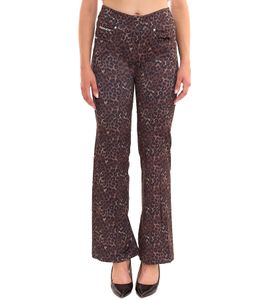 FREDDY AHORA Pantalón ancho de mujer Yoga Tech con estampado de leopardo 27699615 negro/marrón