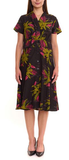 sheego by Joe Browns summer dress sustainable women's jersey dress large sizes 77143932 black/multicolored