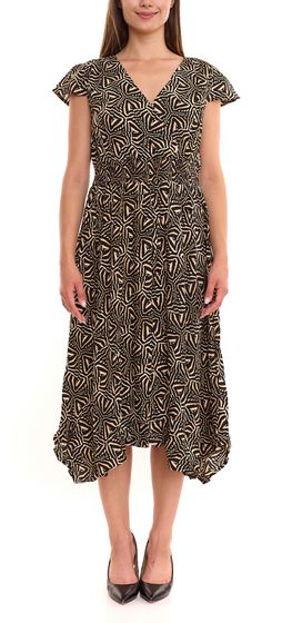 sheego by Joe Browns vestido de verano vestido de punto sostenible para mujer tallas grandes 861437247 negro/beige