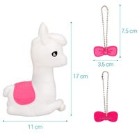 Confezione da 2 luci notturne LED Alpaca per bambini NAVARIS con cambio colore RGB, funzionamento a batteria, grigio/blu o bianco/rosa