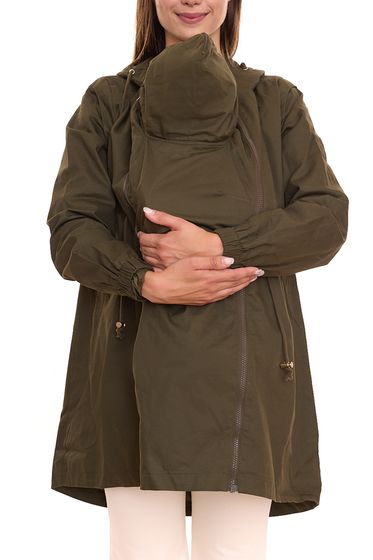 MAMALICIOUS Parka premamá de mujer Mila con inserto de transporte chaqueta de embarazo 88435156 verde oliva