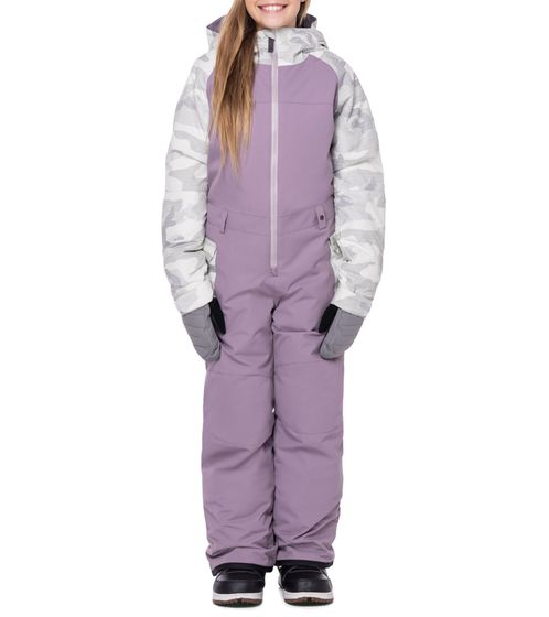 686 Girls Shine Onepiece girls' ski suit snow jacket with InfiDry and infiLOFT insulation M2W801 purple/camouflage