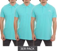 Confezione da 3 polo Kappa Veeny Piqué da uomo in cotone con ricamo logo 707133 turchese