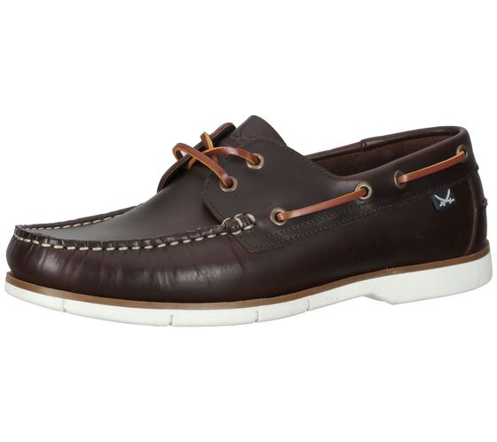 Sansibar men's genuine leather boat shoes with a moccasin construction sailing shoes 1096298 brown