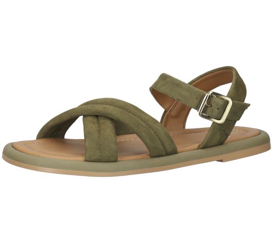 SANSIBAR Damen Echtleder-Schuhe im Ethno-Look Sommer-Sandale 1096240 Grün