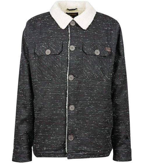 L1 PREMIUM GOODS Chaqueta de invierno para hombre Hamilton, chaqueta camisera forrada con cuello plegable 873602-003 negro