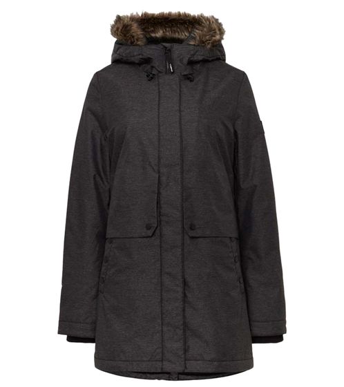 O'Neill Journey Parka Damen Winter-Jacke mit Eng anliegenden Schnitt Kapuzen-Jacke 0P5012 9010 Dunkelgrau