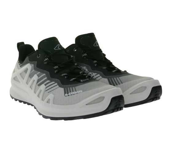 Zapatos de senderismo para hombre LOWA Merger GTX hechos de botas de senderismo de velocidad DynaPU con zapatos de trekking con marco MonoWrap 310431-0199 blanco