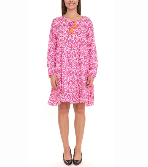 ZWILLINGSHERZ Melody women's summer dress tunic dress with graphic pattern 3369-2 pink