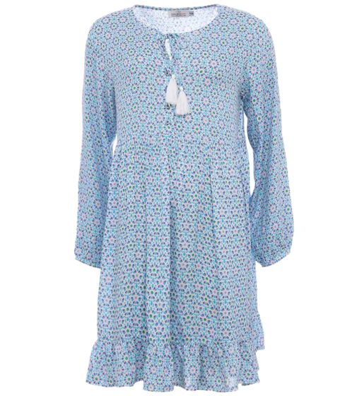 ZWILLINGSHERZ Rosalind vestito estivo da donna mini abito con stampa all-over 3370-1 blu