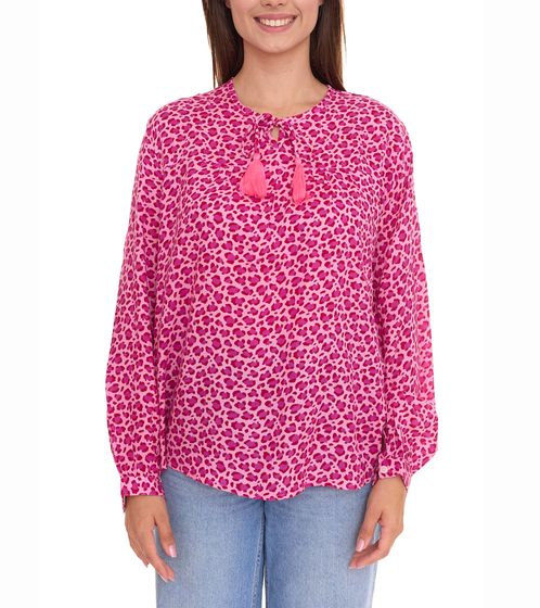 ZWILLINGSHERZ Blusa de verano para mujer Ruby, camisa tipo túnica con estampado de leones 33004 rosa