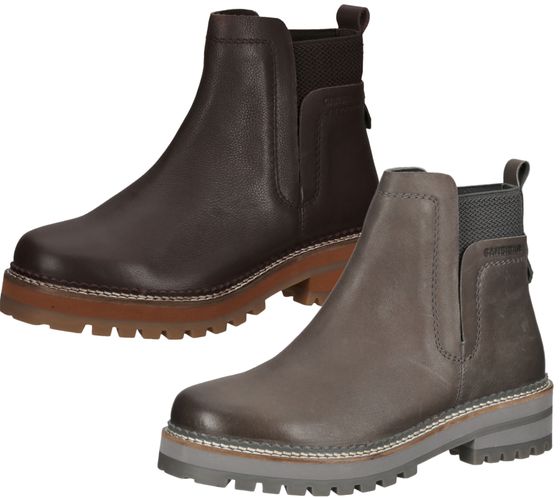 SANSIBAR Damen Stiefelette Echtleder-Schuhe Chelsea-Boots Herbst-Boots Braun oder Grau