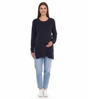nine 9 months women's knitted sweater maternity wear pregnancy sweater 24659305 dark blue