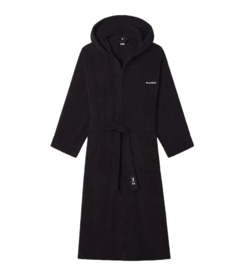 PLAYBOY x DEF Bathrobe Terry cloth robe with brand logo on back One size DFPBBR1001BLK Black/White