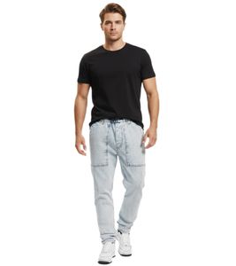 2Y Premium Herren Skinny-Jeans stylische Denim-Hose mit großen Eingrifftaschen B6894 Hellblau
