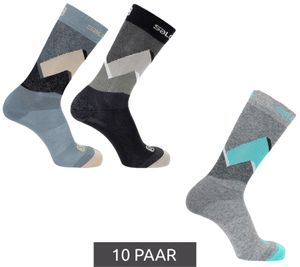 10 pairs of Salomon sports socks, hiking socks, outdoor socks, long socks, black/gray/blue or gray/light blue